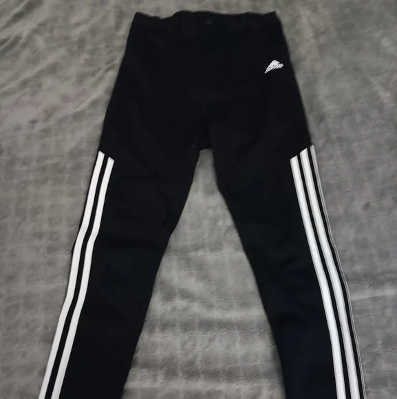 NWOT Women's Adidas Black and White Striped Leggings - Picture 2 of 3
